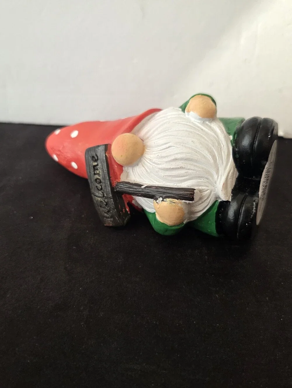 Welcome Gnome Figurine Polka Dot Hat Resin Home Kitchen Rustic Decor 5